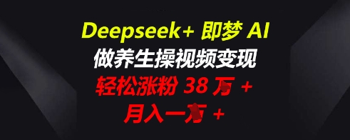 Deepseek+即梦AI,做养生操视频变现,轻松涨粉38W+,月入一W+-新旭资源网