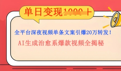 全平台深夜文案新风口：DeepSeek生成百万播放量金句，治愈系内容涨粉速度快4倍-新旭资源网