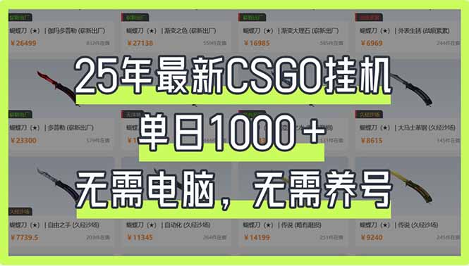 （14178期）25年最新CSGO挂机系统，单日1000+，无需电脑，无需养号，0基础可上手-新旭资源网