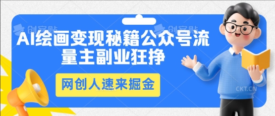 AI绘画变现秘籍:公众号流量主副业狂挣,网创人速来掘金-新旭资源网
