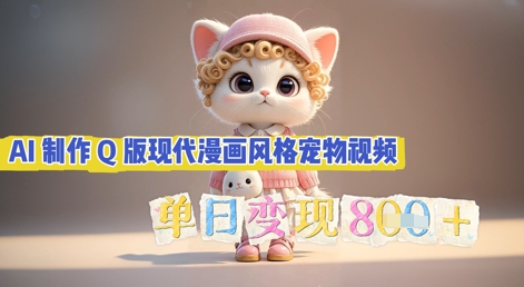 AI制作Q版现代漫画风格宠物视频，单日变现几张-新旭资源网