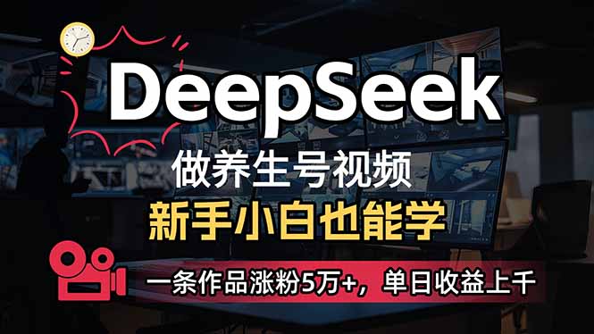 （14199期）小白用DeepSeek做养生号，一条作品涨粉5万+，单日收益上千-新旭资源网