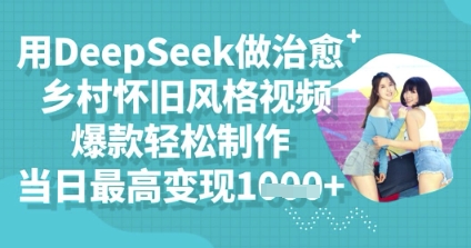 用DeepSeek做治愈乡村怀旧风格视频,爆款轻松制作,当日最高变现多张-新旭资源网